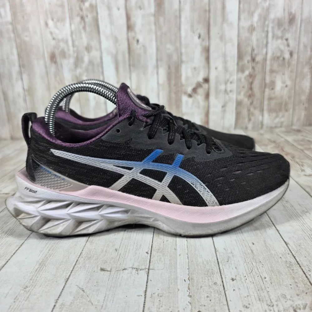 ASICS Gel-Nimbus 24 Women's Running Shoes Black Purple Blue Size 8
